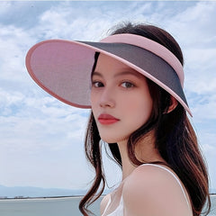 Summer Photochromic Visor Hat Mesh Wide Brim UV Protection Sun Hat for Women