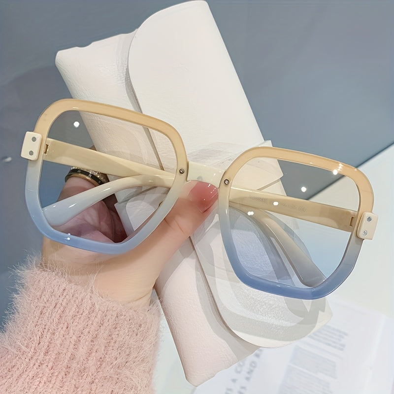 Oversized Square Sunglasses Casual Gradient Glasses UV400