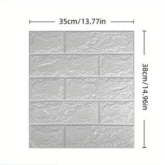 2pcs 3D Wall Stickers Soft Bricks Self-adhesive Waterproof Room Decor