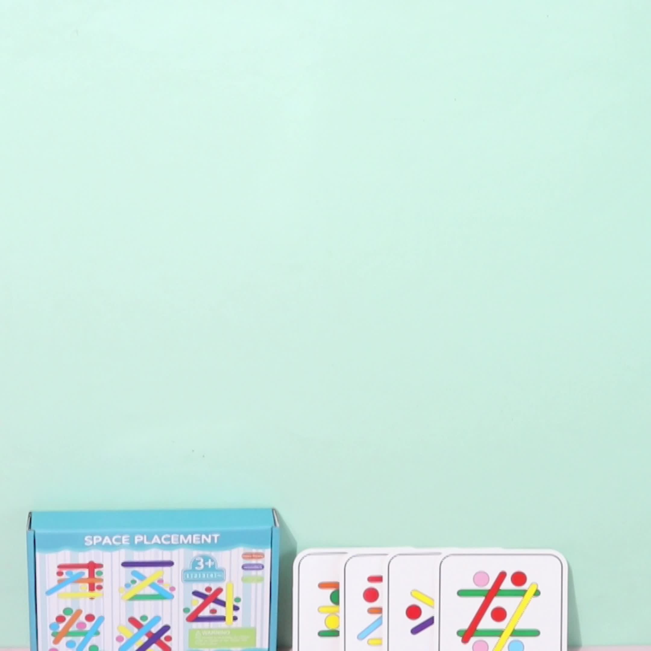 Wooden Rainbow Stick Thinking Puzzle Toy Matching Game Montessori 