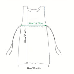Apron Front & Rear 2-Pieces with Slit for Baking Milk Tea Barista Bib