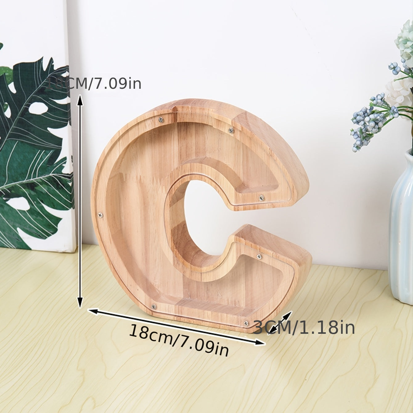 Wooden Letter C Piggy Bank