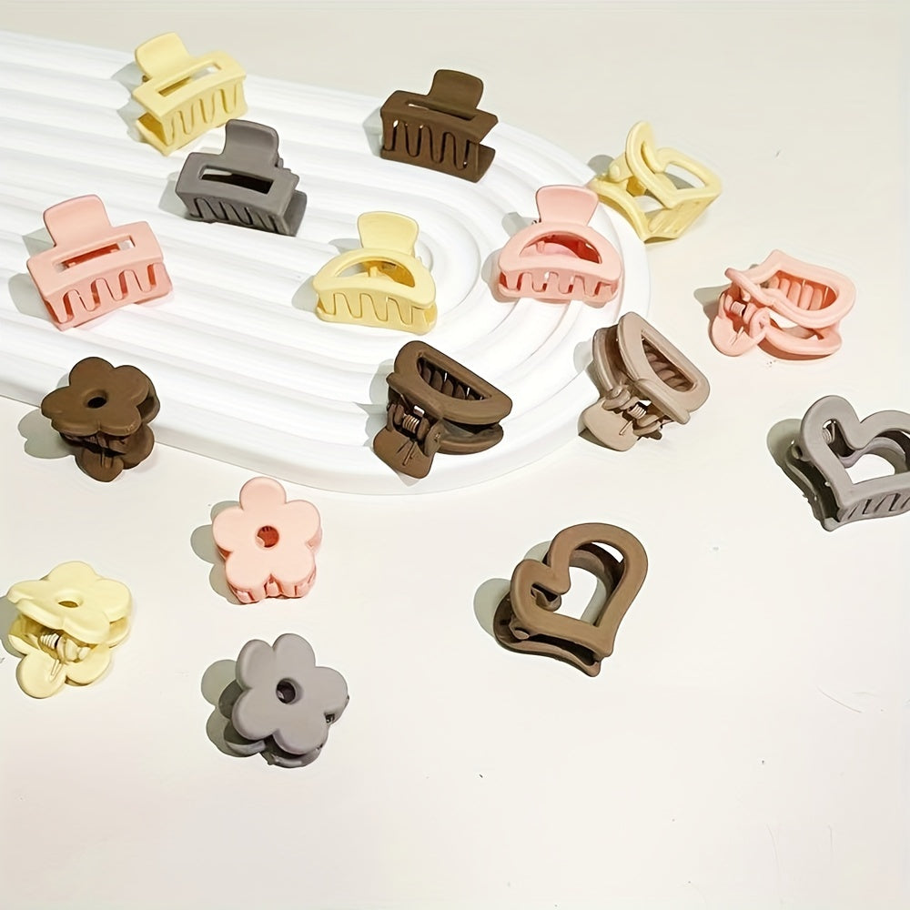 16pcs Mini Frosted Vintage Hair Claw Set for Girls and Women