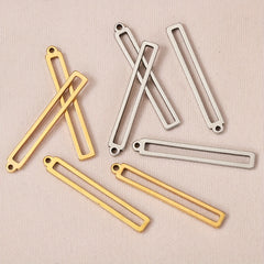 10pcs Stainless Steel Gold/Silver Rectangular Frame Pen