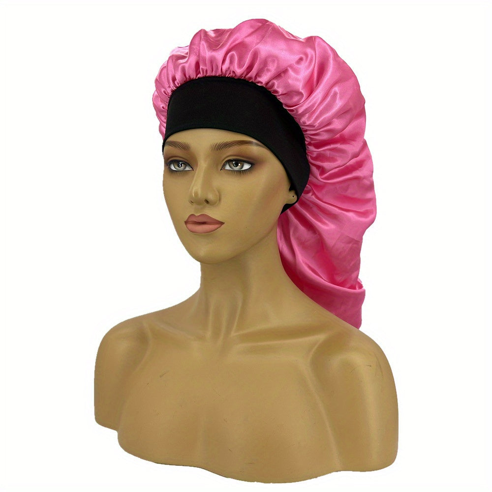 Silky Long Bonnet For Sleeping Solid Night Cap For Women