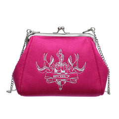 Women Clutches Handbag Flower Shoulder Bag Carving Silver Metallic Strap