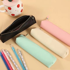 PU Solid Pencil Storage Bag Candy Pencil Case