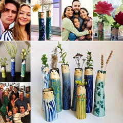 Bohemian Vase Statue Funny Human Vase Home Decoration