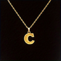 Golden Initial A Pendant Necklace Dainty Letter A Charm Alphabets Jewelry