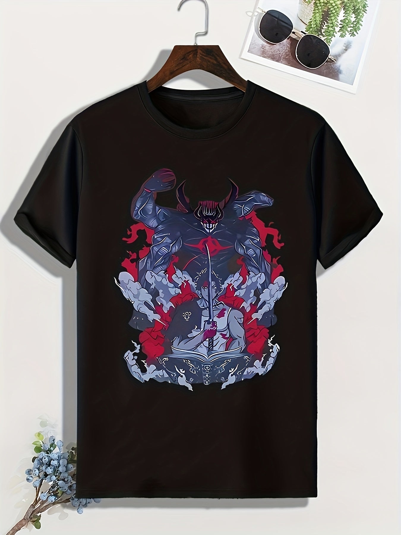 Men's Anime Pattern T shirt Active Stretch Breathable Tee