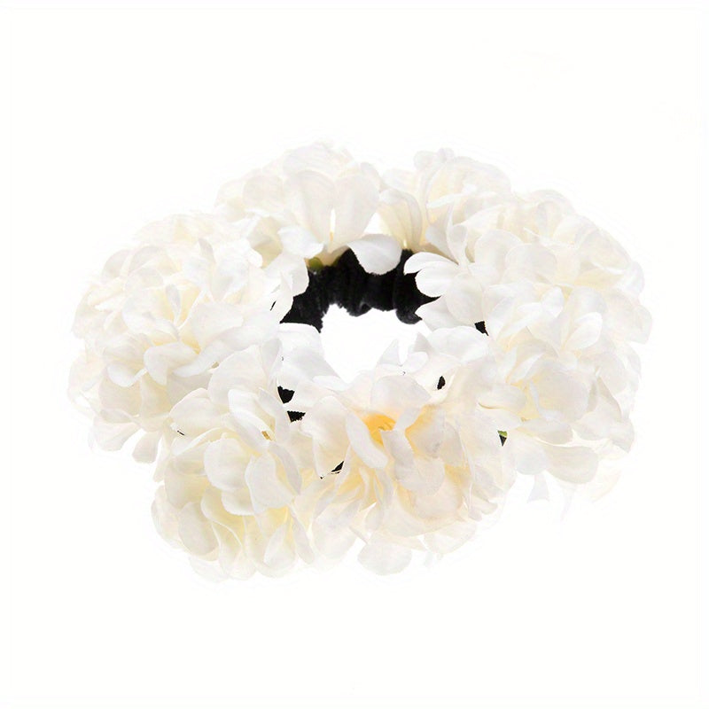 Boho Fabric Flower Hair Tie Elastic Hair Band