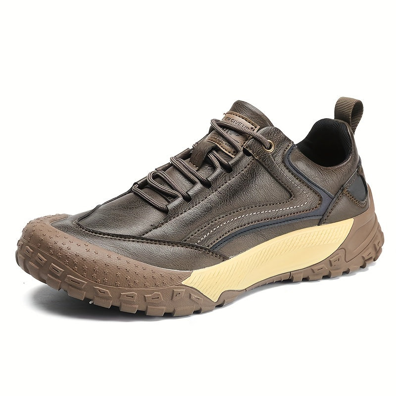 Men's Non Slip PU Leather Shoes Solid Slip On Durable Comfy Sneakers