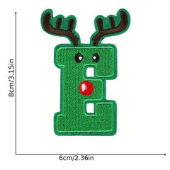 26pcs Christmas Letter Iron On Patches For Men