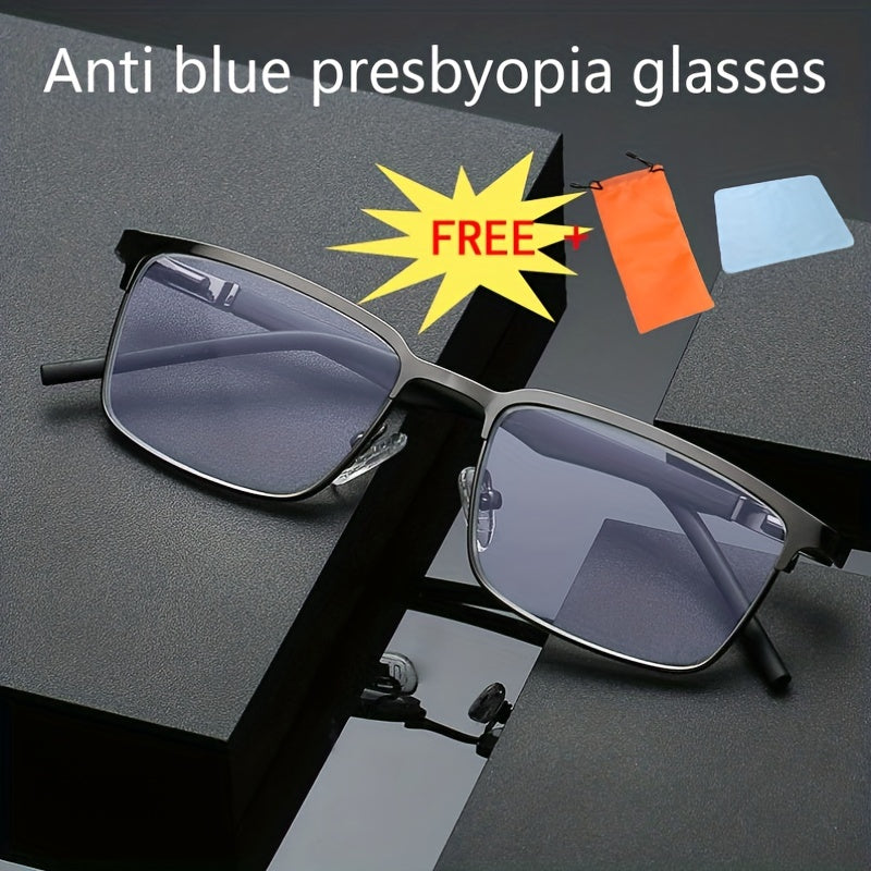 Men's Stainless Steel Business Glasses Anti Light Anti UV