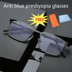 Men's Stainless Steel Business Glasses Anti Light Anti UV