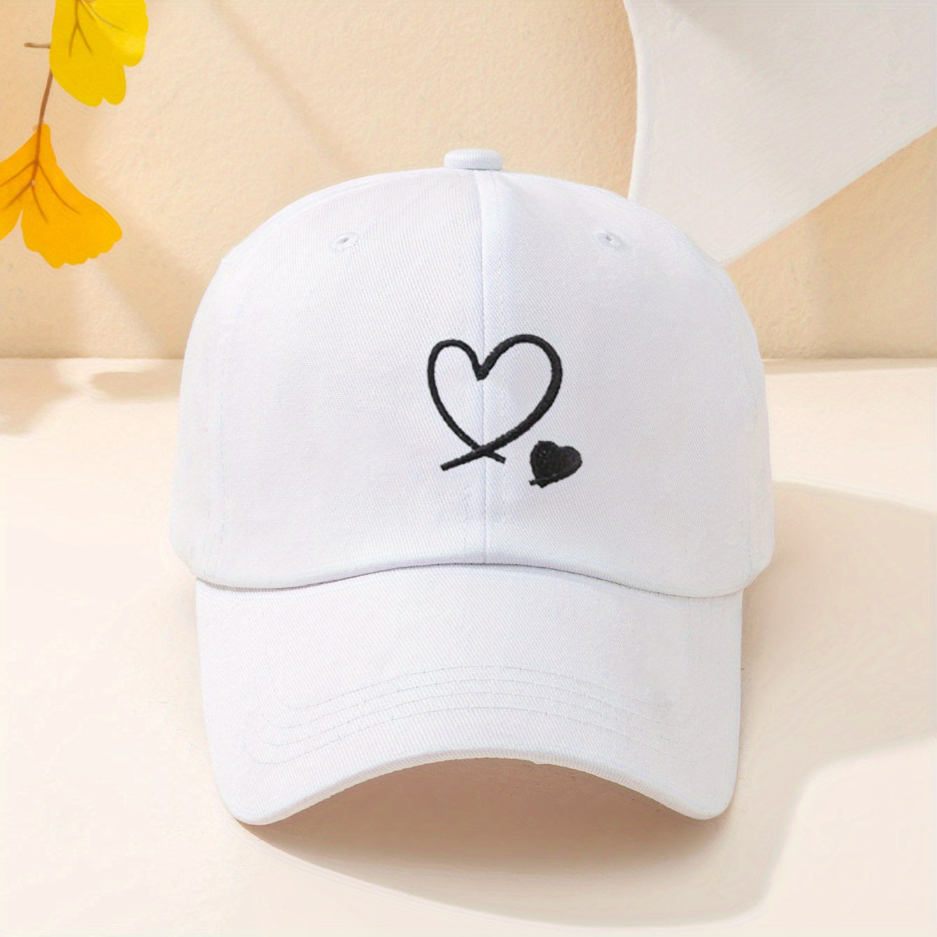 Embroidered Love Baseball Cap Lightweight Adjustable Sun Protection Couple Hat