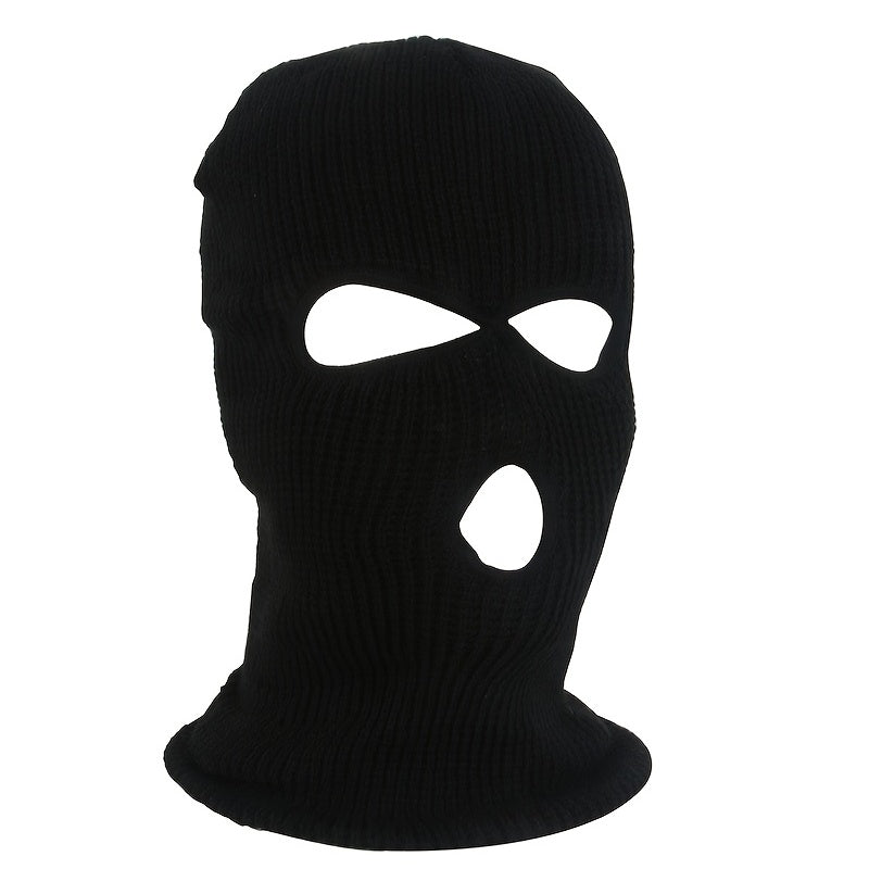 Men's Winter Cycling Hat Beanie Face Covering 3 Hole Knitted Full Face Cover