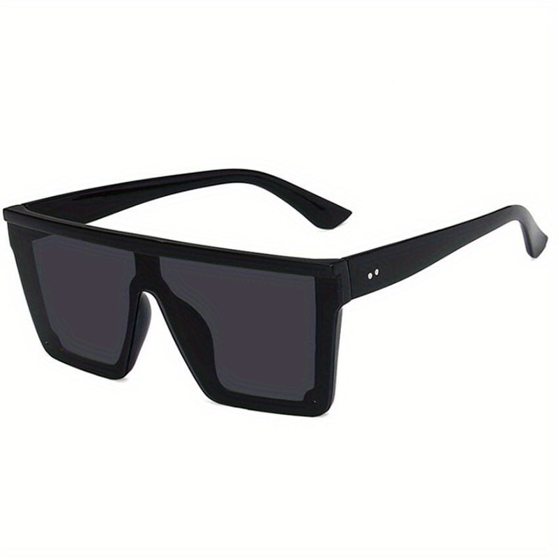 Oversized Flat Top Polarized Sunglasses Square Frame UV400