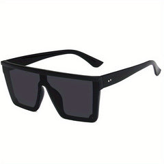 Oversized Flat Top Polarized Sunglasses Square Frame UV400