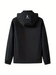 Windbreaker Jacket w/ Detachable Hood Men's Casual Zipper Coat