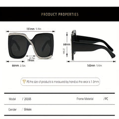Y2K Rhinestone Square Sunglasses UV400