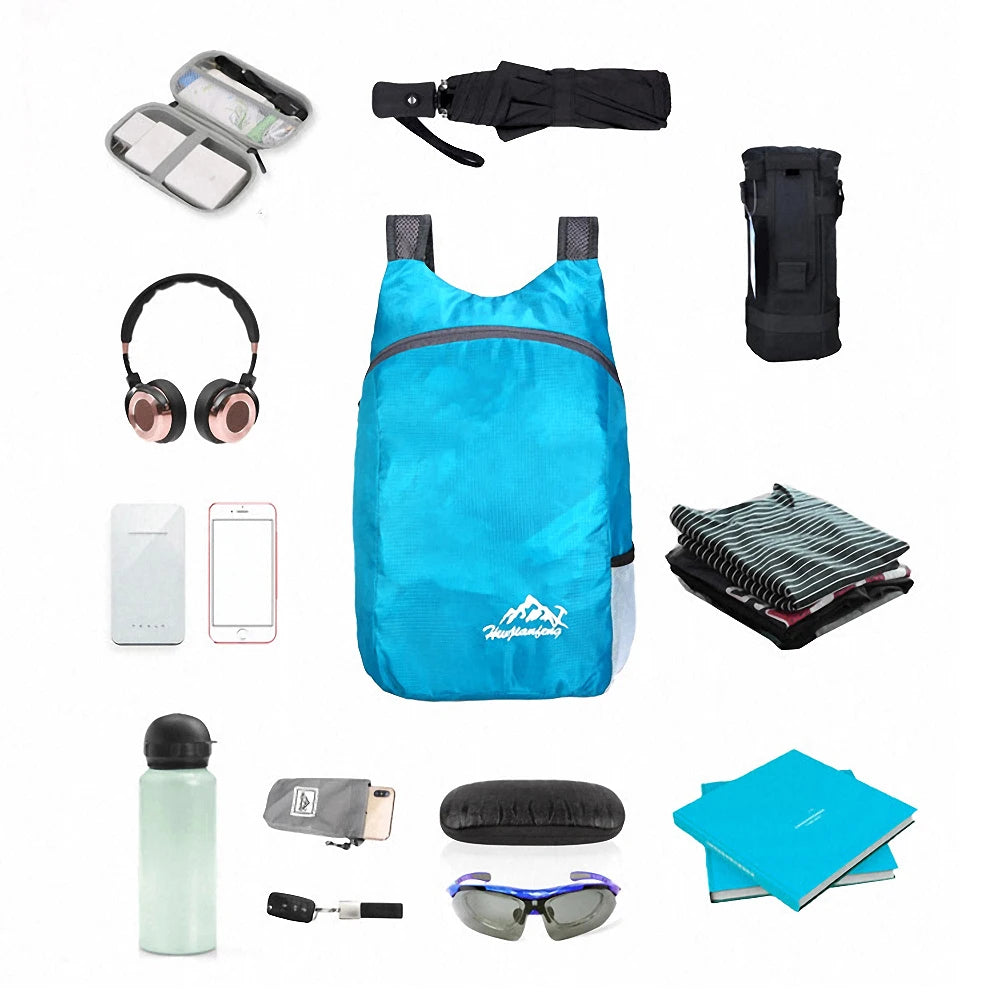 20L Foldable Outdoor Backpack Lightweight Camping Travel Daypack