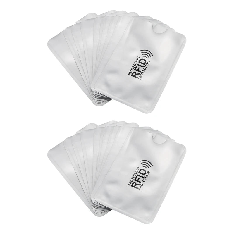 20Pcs Aluminum Foil Anti-Degaussing Card Cover RFID Shielding Bag