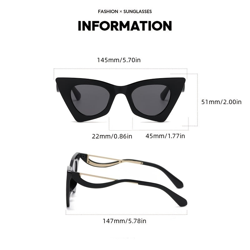 Irregular Polygon Cat Eye Sunglasses for Women Girls UV Protection Shades