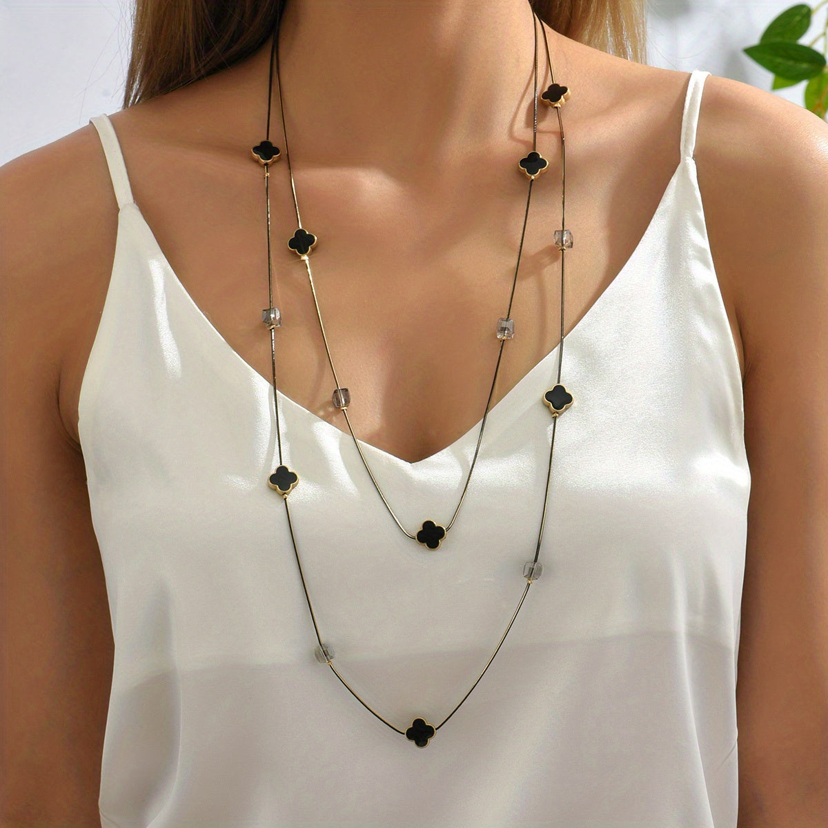 Women's Multilayer Leaf Necklace Long Necklace Party Gift