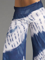 Women's Plus Tie Dye Tummy Control Flare Leg Pants