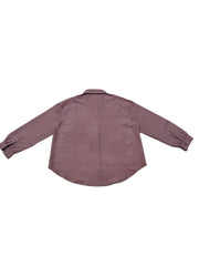  Solid Button Up Long Sleeve Blouse