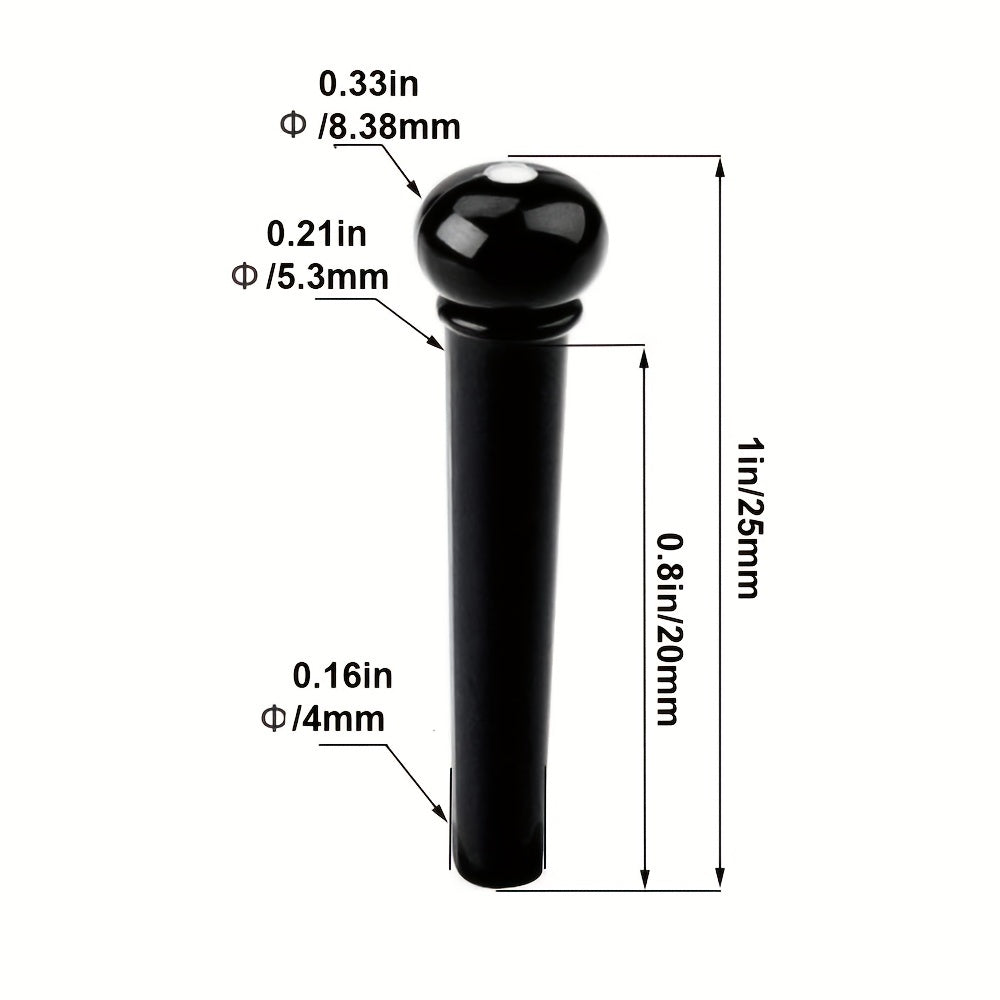 Acoustic Guitar Bridge Pins Pegs Set 6pcs with Puller Remover Tool