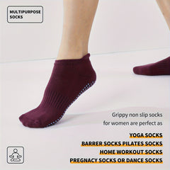 Non-slip Yoga Socks Grip Pilates Barre Ballet Low Cut Elastic Athletic Gripper