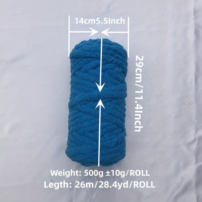 500g Handwoven Solid Knitted Chenille Yarn DIY