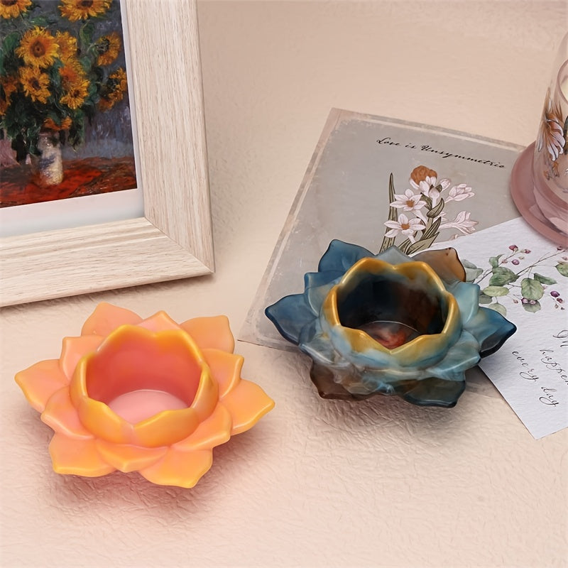 Lotus Tealight Candle Holder Resin Silicone Mold
