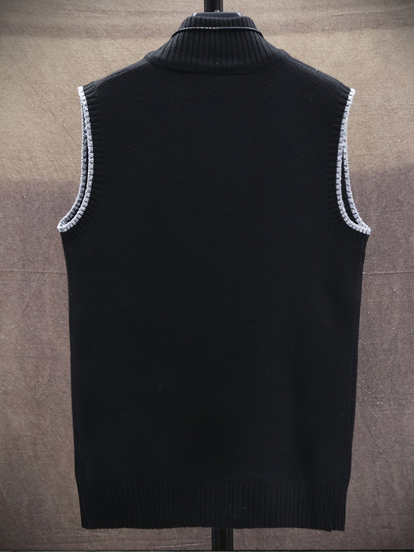 Vintage Style Stand Collar Zip Up Cardigan Vest