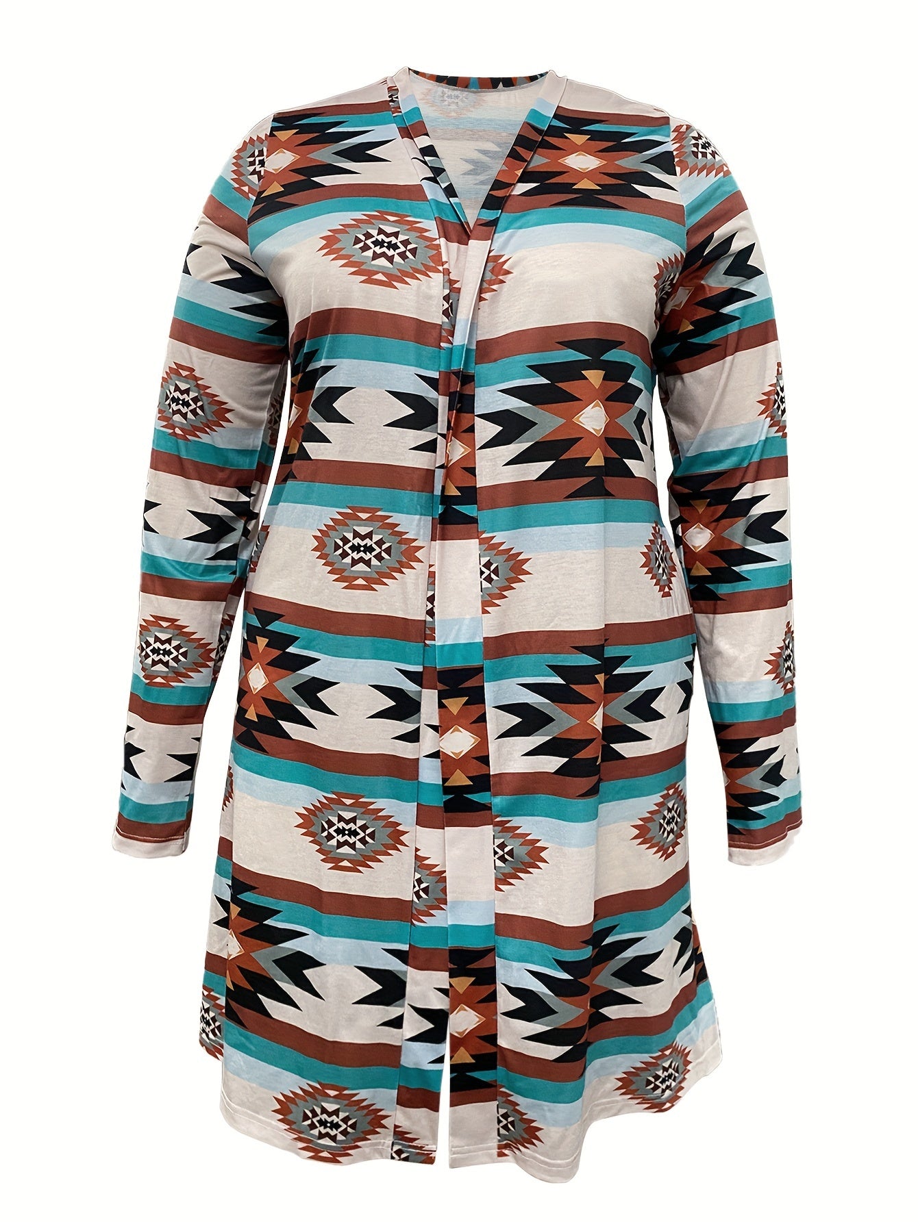  Southwestern Print Long Sleeve Cardigan