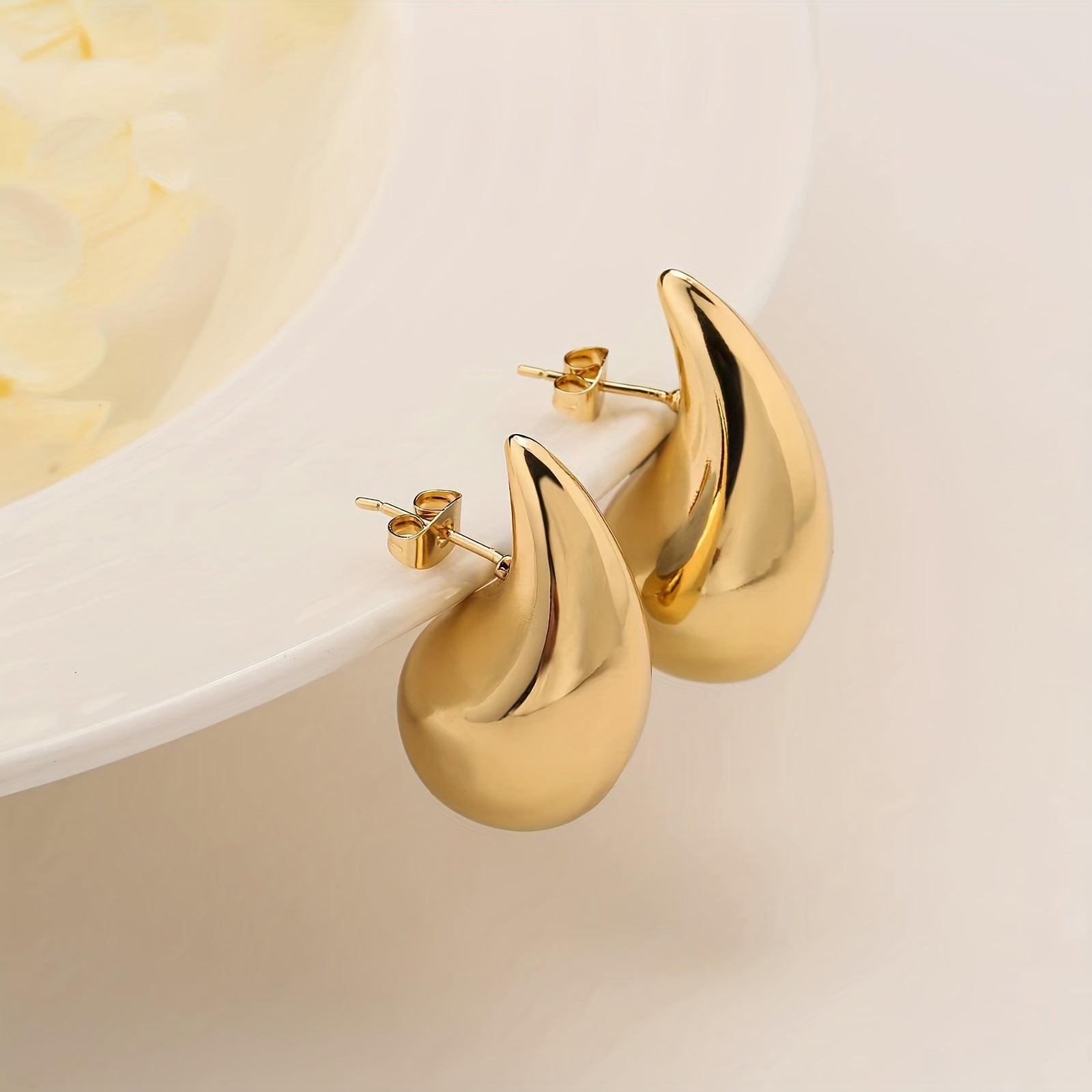 Chunky Plated Hypoallergenic Abstract Stud Earrings