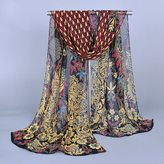 Peacock Pattern Printed Scarf Women's Scarf Hand Wash