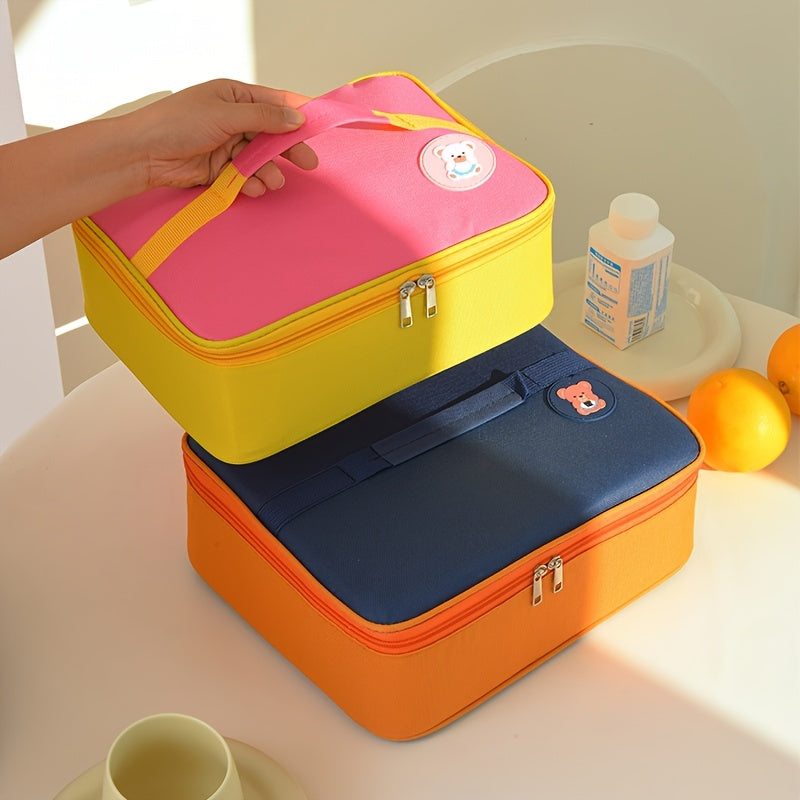 Bear Illustration Insulated Lunch Box for Students