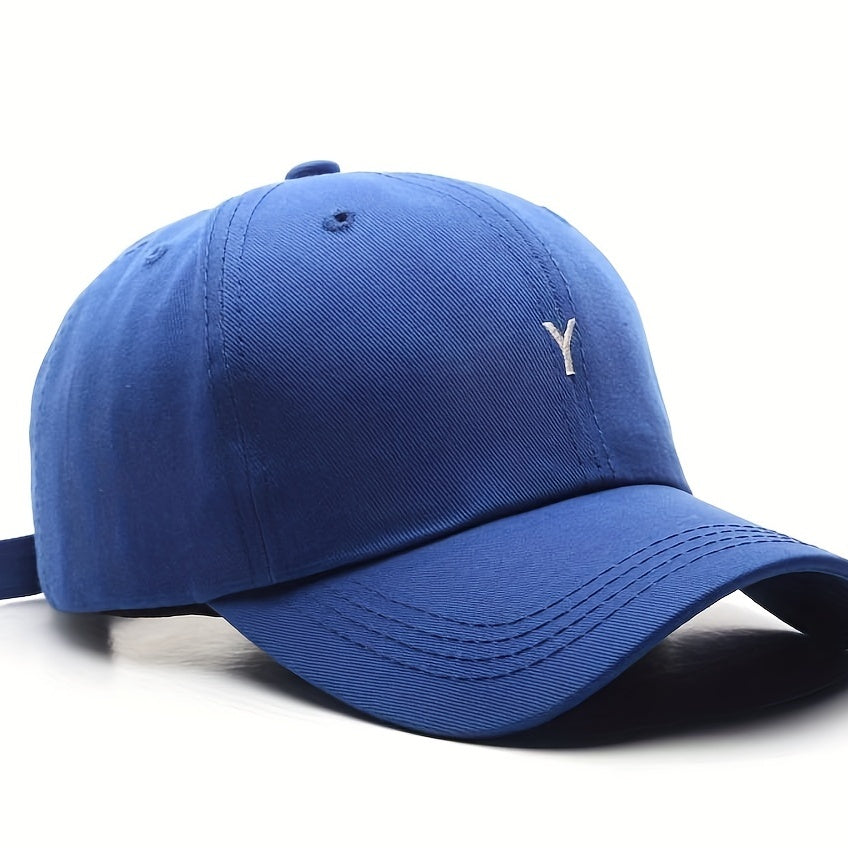 Y Embroidery Baseball Cap Lightweight Cotton Sun Hat Casual Solid Dad Hats