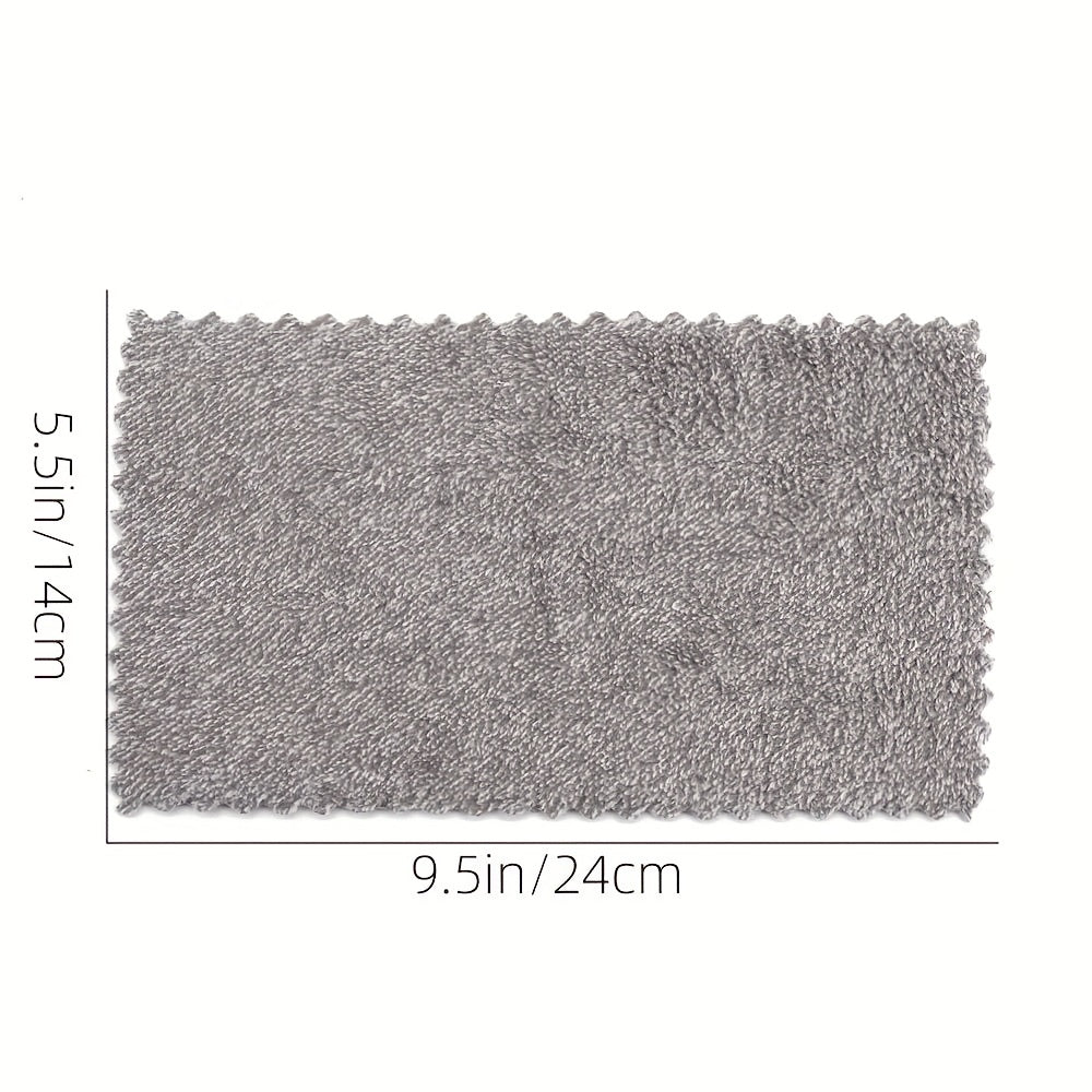 10PCS Bamboo Charcoal Fiber Cleaning Cloths - Highly Absorbent Nonstick Towels