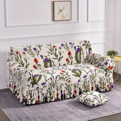 Non Slip Elastic Sofa Slipcover Milk Silk Print Adds Style to Room