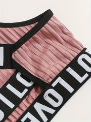Letter Print Bra & Panties Lingerie Set