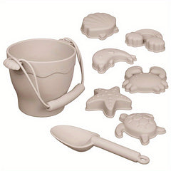 Kids Beach Toys Set with Bucket & Sand Molds, BPA-Free