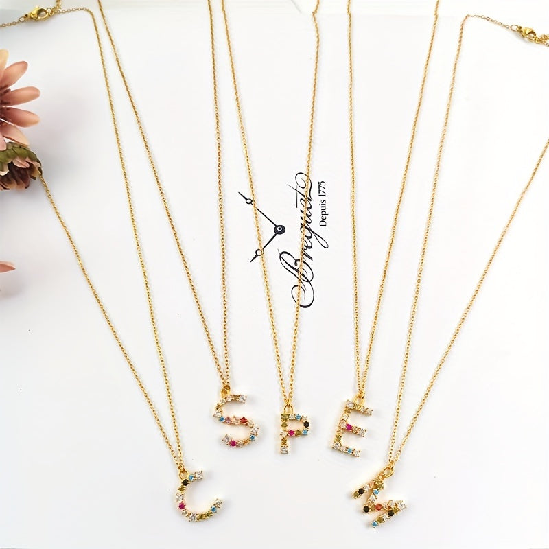 Colorful Letter P Pendant Necklace for Girls