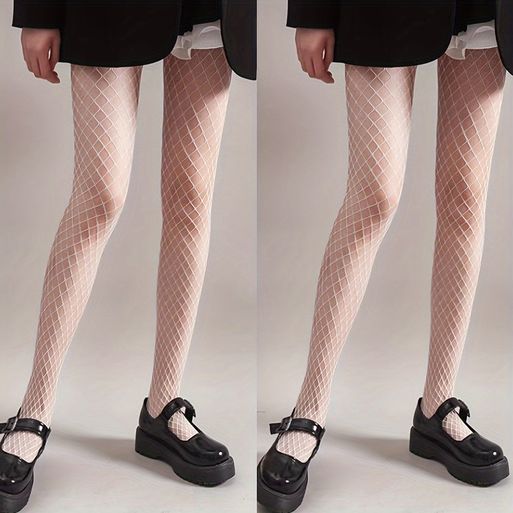 2-Pack High-Waist Sheer Fishnet Tights Pantyhose Stockings