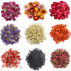 9 Bags Dried Flowers Natural DIY Candle Bath Kit Rose Petals Lavender