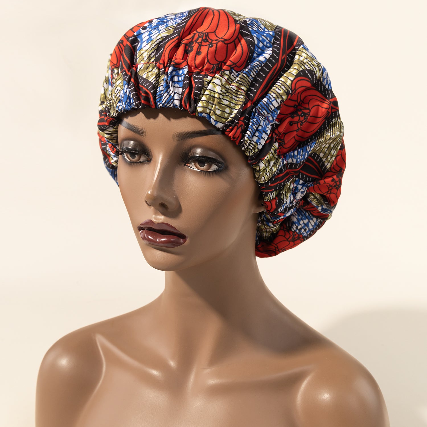 Ankara Print Satin Lined Sleep Cap Non Slip