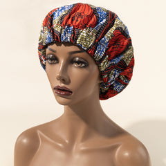Ankara Print Satin Lined Sleep Cap Non Slip